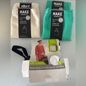 New Lot Of 7 Tote Bags Black Green Cream Plaster Canvas Personalize Custom